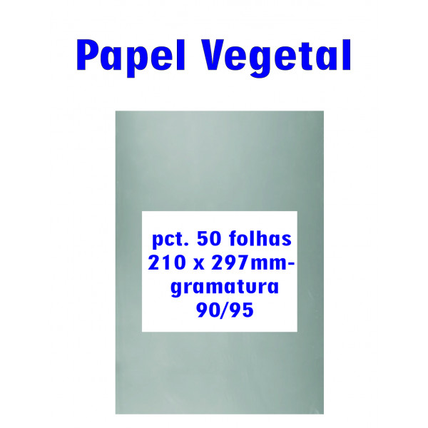 Papel vegetal 50 folhas 210x297mm – gramatura 90/95  