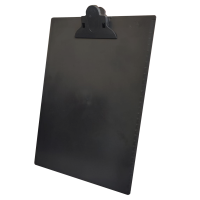 Prancheta plástica ofício Preta c/régua - garra plástica -  c/ 24 peças