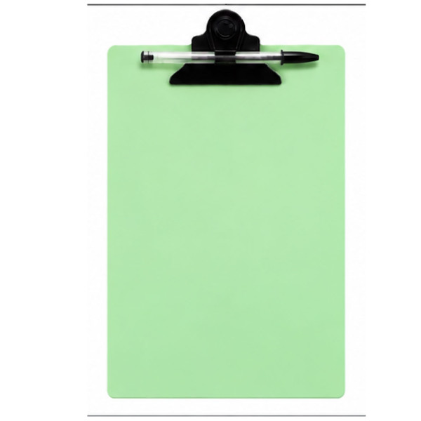Prancheta pranclip verde pastel A4