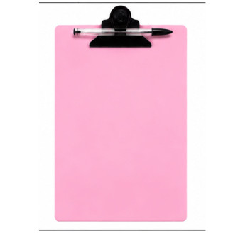 Prancheta pranclip rosa pastel A4