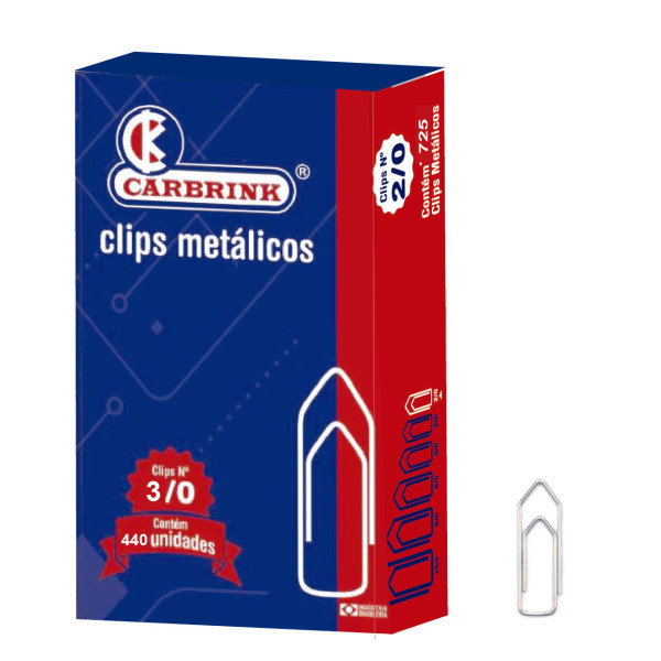 Clips N 3/0 caixa grd. c/ 440 pçs