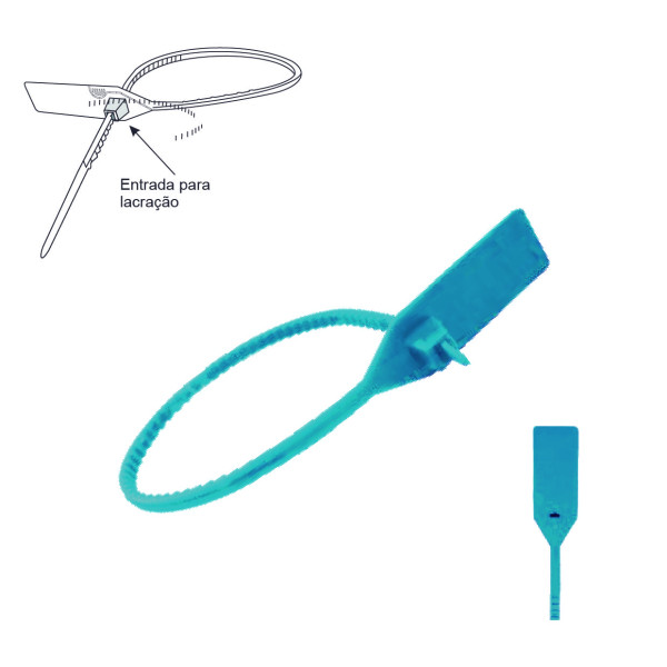  Lacres para malotes- azul peq pct/ 100 peças - azul - 16cm